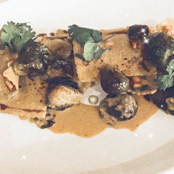 Agricola Eatery - This was delicious Butternut Squash Ravioli with Brussels sprouts - New American Near Me - Princeton, New Jersey