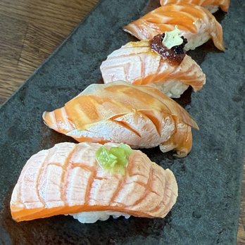 Akinori Sushi - Salmon Sushi Sampler - Japanese Near Me - Pasadena, California