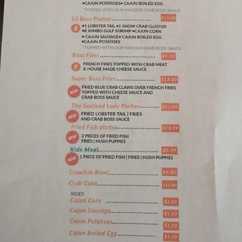 Crab Boss - Menu part 2 but remember to go on there website for anything new that might not be on this menu - Cajun/Creole Near Me - Brandywine, Maryland