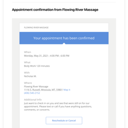 Flowing River Massage - Useless booking program