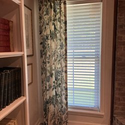 Calico - Single curtain panel.  Calico fabric, Norland, Green.