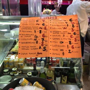 Mercado de la Cebada - cute menu with super helpful drawings! - Farmers Market Near Me - Madrid, M