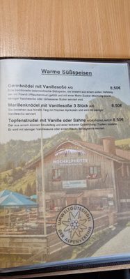 Menu photo 3 Hochalp-Hütte Pfronten, BY