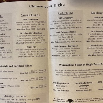 Fox Run Vineyards - Tasting menu - Wineries Near Me - Penn Yan, New York Fox Run Vineyards - Tasting menu - Wineries Near Me - Penn Yan, New York