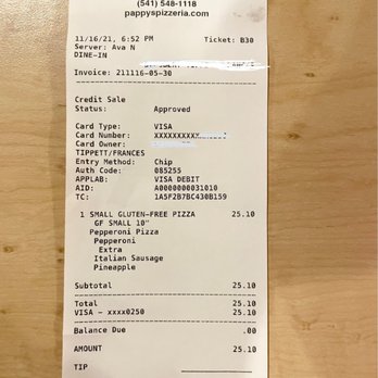 Pappy’s Pizzeria - Ridiculously expensive. $25 for a single 10-inch gluten-free pizza. No drinks even. - Pizza Near Me - Redmond, Oregon Pappy’s Pizzeria - Ridiculously expensive. $25 for a single 10-inch gluten-free pizza. No drinks even. - Pizza Near Me - Redmond, Oregon
