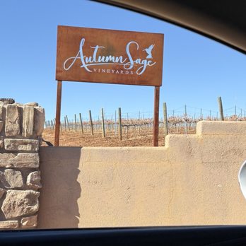 Autumn Sage Vineyards - Sign while driving into winery - Wine Tasting Room Near Me - Elgin, Arizona Autumn Sage Vineyards - Sign while driving into winery - Wine Tasting Room Near Me - Elgin, Arizona
