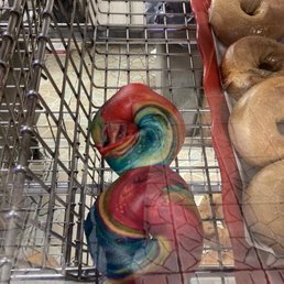 Rainbow bagels, my daughter will love this one!