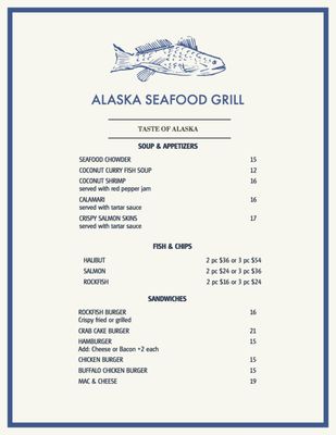 Menu photo 4 Alaska Seafood Grill Seward, AK
