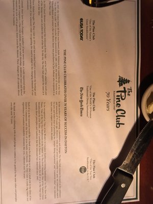 Menu photo 8 The Pine Club Dayton, OH