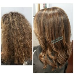 Styling Zone By Magdalena - Before and after layered haircut/caramel highlites on her perfect rich brunette. Done by professional stylist Magdalena