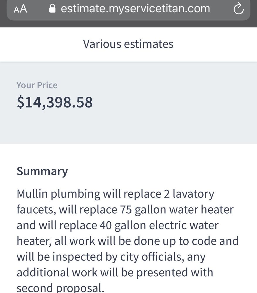 Slide of Mullin Plumbing