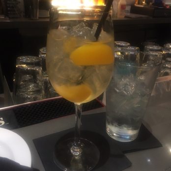 The Cottage Wellesley - Peach Sangria - so delicious! - New American Near Me - Wellesley, Massachusetts