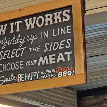 Terry Black's Barbecue - How it works sign - Barbeque Near Me - Austin, Texas Terry Black's Barbecue - How it works sign - Barbeque Near Me - Austin, Texas