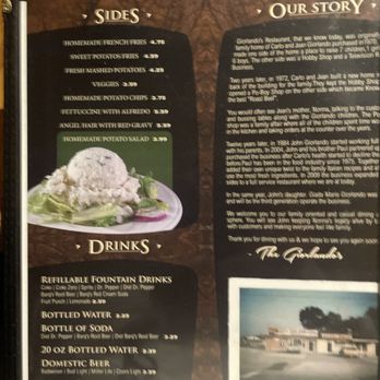 Giorlando's Restaurant - Back menu - Italian Near Me - Metairie, Louisiana