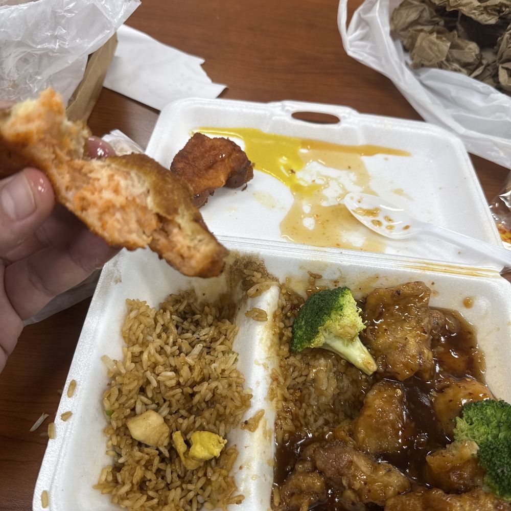 Moy Yuen - Orange chicken, chicken fried rice and shrimp toast - Chinese Near Me - Countryside, Illinois