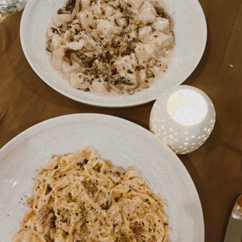 The Kitchen Table - The mushroom gnocchi and fettuccine carbonara - Italian Near Me - Reno, Nevada The Kitchen Table - The mushroom gnocchi and fettuccine carbonara - Italian Near Me - Reno, Nevada