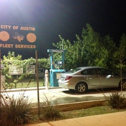 Trillium Public CNG Station - Refueling the Honda Civic at night.