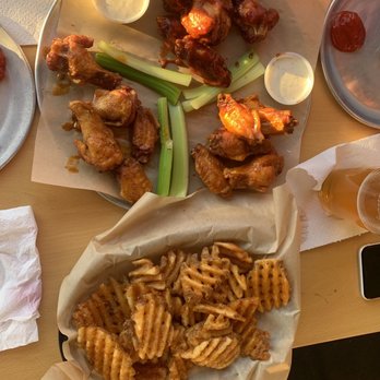 Wing Dome - a plate of chicken wings, fries, and celery - Chicken Wings Near Me - Seattle, Washington Wing Dome - a plate of chicken wings, fries, and celery - Chicken Wings Near Me - Seattle, Washington