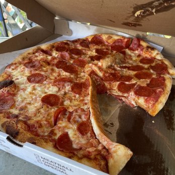 Frank's Pizza Italian Restaurant - Pepperoni pizza after taking out the worst slice. - Italian Near Me - Middletown, New York