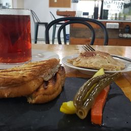 Caprese Grilled Cheese sandwich, apple pie pastry and blue berry hibiscus tea. Caprese Grilled Cheese sandwich, apple pie pastry and blue berry hibiscus tea.