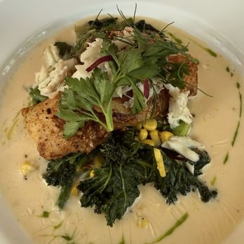 Commander's Palace - Pecan encrusted crusted whitefish, with a corn whiskey sauce and Prosecco sautéed crab meat. - Cajun/Creole Near Me - New Orleans, Louisiana Commander's Palace - Pecan encrusted crusted whitefish, with a corn whiskey sauce and Prosecco sautéed crab meat. - Cajun/Creole Near Me - New Orleans, Louisiana