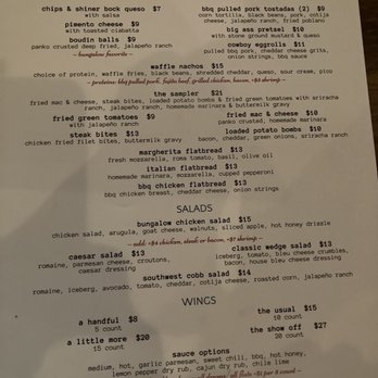 Bungalow Heights - Menu - Bars Near Me - Houston, Texas