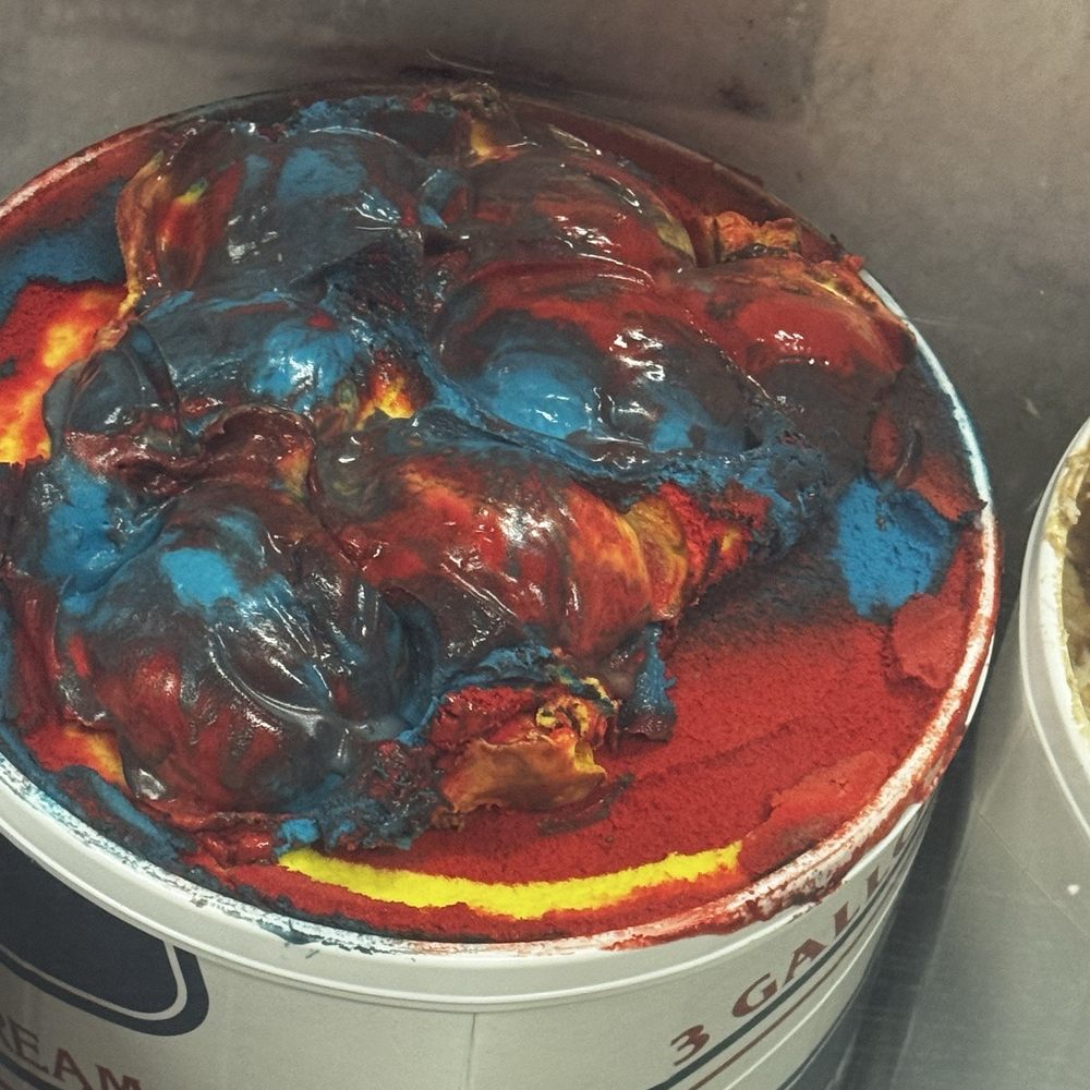 Scoops Ice Cream Parlor - Superman flavor. All food coloring with vanilla lots of dye added. Didn't try. - Ice Cream & Frozen Yogurt Near Me - Ocala, Florida Scoops Ice Cream Parlor - Superman flavor. All food coloring with vanilla lots of dye added. Didn't try. - Ice Cream & Frozen Yogurt Near Me - Ocala, Florida