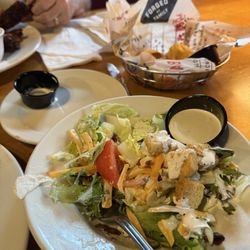Side salad and cheddar muffins