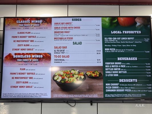 Menu photo 1 Mountain Mike's Pizza Chandler, AZ