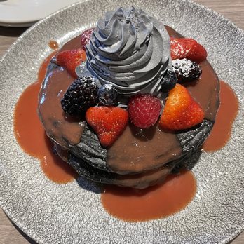 Basalt - Charcoal buttermilk pancakes - New American Near Me - Honolulu, Hawaii Basalt - Charcoal buttermilk pancakes - New American Near Me - Honolulu, Hawaii
