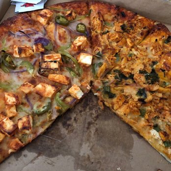 1/2 Chicken Tikka Masala Pizza 1/2 Tandoori Paneer Pizza