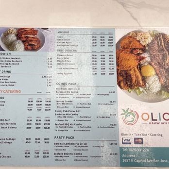 Olioli Hawaiian BBQ - Catering menu - Barbeque Near Me - San Jose, California Olioli Hawaiian BBQ - Catering menu - Barbeque Near Me - San Jose, California