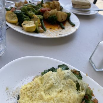 Cafe 50's - Spinach and avocado omelette with a side of sautéed vegetables. - Diners Near Me - Los Angeles, California