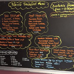 Barista Cafe - The breakfast menu.