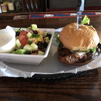 Savage's Ale House - Side salad and crispy fried chicken sandwich - New American Near Me - Muncie, Indiana Savage's Ale House - Side salad and crispy fried chicken sandwich - New American Near Me - Muncie, Indiana
