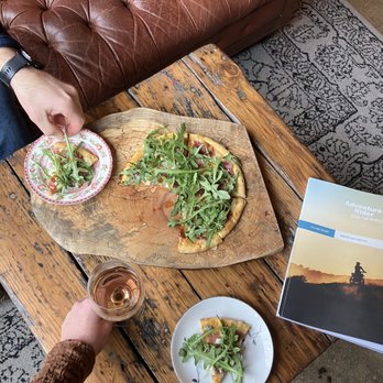 The Skeleton Root - Gluten Free Pig & Fig flatbread & Rosè, yum!  All menu items have a Gluten Free option. - Wine Bars Near Me - Cincinnati, Ohio