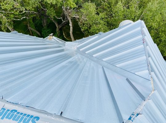 Inwood Estates Project-San Antonio, TX- Standing Seam Metal Roof Project-San Antonio, TX - This was another Alamo Heights project. Skyline advocated for the homeowner to Travelers Insurance for full roof replacement and the insurance company agreed with us. This was a very complex and challenging project, but Skyline installed a very beautiful 23 gauge, standing seam, galvalume roof. The homeowner was very pleased with the stunning transformation of her home. Inwood Estates Project-San Antonio, TX- Standing Seam Metal Roof Project-San Antonio, TX - This was another Alamo Heights project. Skyline advocated for the homeowner to Travelers Insurance for full roof replacement and the insurance company agreed with us. This was a very complex and challenging project, but Skyline installed a very beautiful 23 gauge, standing seam, galvalume roof. The homeowner was very pleased with the stunning transformation of her home.