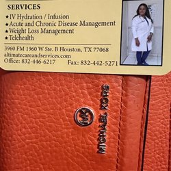 Altimate Care and Services - Office and fax number #businesscard #ivtherapy