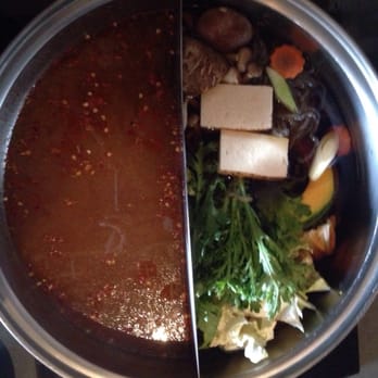 Nabe - half sukiyaki and half spicy miso - Hot Pot Near Me - San Francisco, California Nabe - half sukiyaki and half spicy miso - Hot Pot Near Me - San Francisco, California