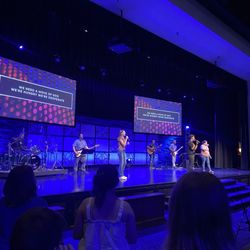 Olive Knolls Church of the Nazarene - Worship team on stage.