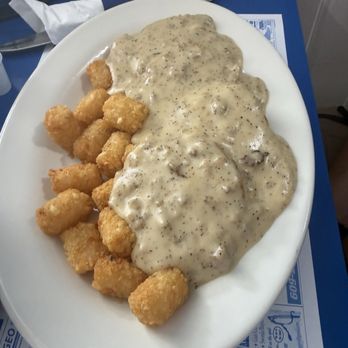 Castaway Cafe - Biscuits and gravy with tots - New American Near Me - Villas, New Jersey