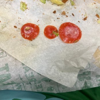 Subway - the only tomatoes i got in my sandwich - Sandwiches Near Me - Lindon, Utah Subway - the only tomatoes i got in my sandwich - Sandwiches Near Me - Lindon, Utah