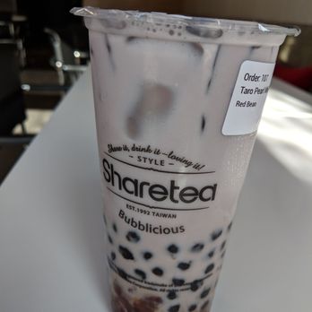 Sharetea - Taro milk tea with bubbles and red bean - Bubble Tea Near Me - Lakewood, Colorado Sharetea - Taro milk tea with bubbles and red bean - Bubble Tea Near Me - Lakewood, Colorado