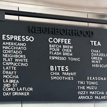 Neighborhood - Coffee & Tea Near Me - Los Angeles, California