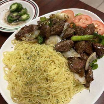 Quan Ba Ky - Garlic noodles with beef - Noodles Near Me - Houston, Texas Quan Ba Ky - Garlic noodles with beef - Noodles Near Me - Houston, Texas