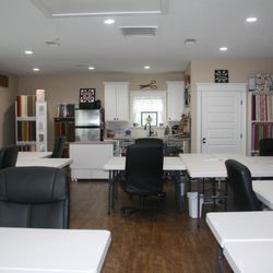 And Sew It Began - In the craft room, this view is from the back of the room