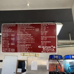 Cano's Bakery - Menú