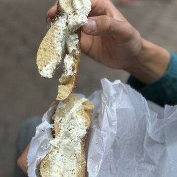 Absolute Bagels - Everything bagel w/ herb cream cheese - Bakeries Near Me - New York, New York Absolute Bagels - Everything bagel w/ herb cream cheese - Bakeries Near Me - New York, New York