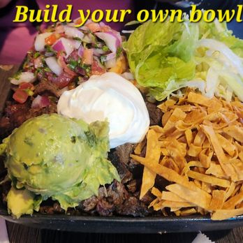 Dona Leti's - Build your own bowl! It was full! You can't see it, but there's jumbo shrimp at the bottom! - Cocktail Bars Near Me - Houston, Texas Dona Leti's - Build your own bowl! It was full! You can't see it, but there's jumbo shrimp at the bottom! - Cocktail Bars Near Me - Houston, Texas