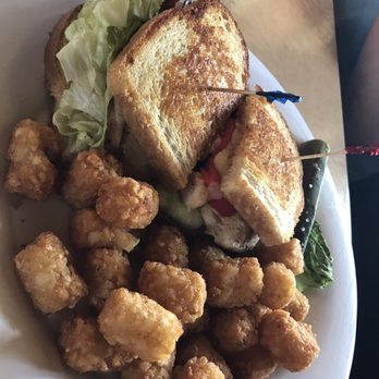 Sloan's - Chipotle chicken on sourdough w/ tatertots - Breakfast & Brunch Near Me - Indio, California Sloan's - Chipotle chicken on sourdough w/ tatertots - Breakfast & Brunch Near Me - Indio, California